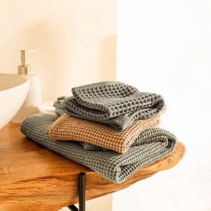 Полотенце вафельное SL HOME: Basic "Олива" 100х180 см, 100% хлопок, 340 г/м2