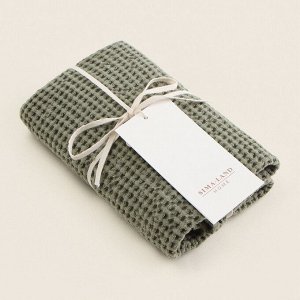 Полотенце вафельное SL HOME: Linen «Олива», 40x70 см, оливковое