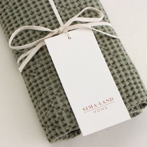 Полотенце вафельное SL HOME: Linen «Олива», 40x70 см, оливковое