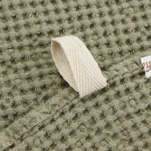 Полотенце вафельное SL HOME: Linen «Олива», 40x70 см, оливковое