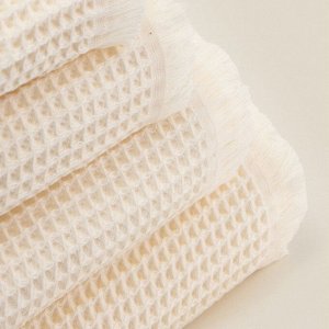 Полотенце вафельное SL HOME: Boho "Айвори" 90х150 см, 100% хлопок, 300 г/м2