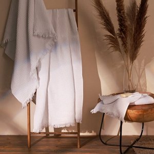 Полотенце вафельное SL HOME: Boho "Блан де Блан" 90х150 см, 100% хлопок, 300 г/м2