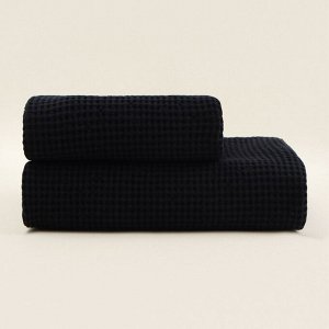 Полотенце вафельное SL HOME: Linen «Дарк Маре», 40x70 см, чёрное