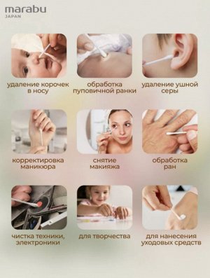 Ватные палочки MARABU Botanica 200шт/уп (пласт банка)
