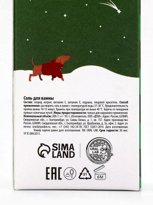 Подарочный набор Bright Christmas night, гель для душа 300 мл и соль для ванны 200 мл, URAL LAB