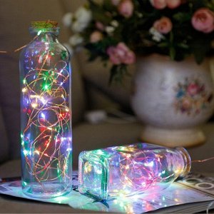 LED нить с пробкой для бутылок, 3 метра