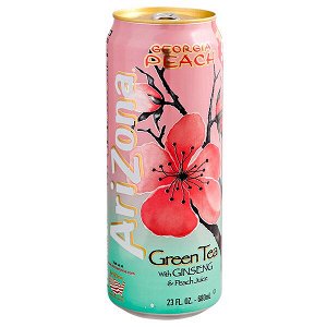 Напиток ARIZONA Green Tea with Ginseng & Peach Juice 680 мл  Ж/Б 1 уп