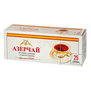 Чай АЗЕРЧАЙ Черный с бергамотом 25 пакетиков 1 уп.х 24 шт.