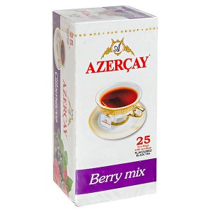 Чай АЗЕРЧАЙ Черный ягодный микс 25 пакетиков с конвертом 1 уп.х 24 шт.