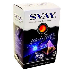 Чай SVAY 'Черный с черносливом' 20 пирамидок 1 уп.х 12 шт.