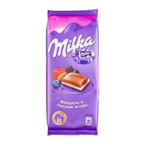 Шоколад Милка Миндаль и Лесные Ягоды 85 г 1 уп.х 20 шт.