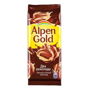 Шоколад Альпен Гольд Два Шоколада 85 г 1 уп.х 21 шт.