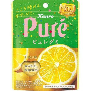 KANRO Pure Gummy - сахарные мармеладные сердечки со вкусом лимона