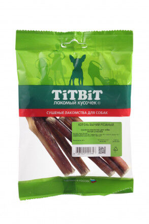 Titbit Лакомство для собак Корень бычий резаный мягкая.упаковка 50гр