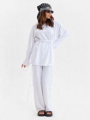 Костюм женский (туника, брюки) MINAKU: Casual Collection, белый