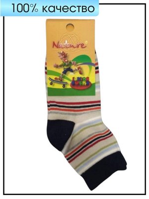 Nature Junior Socks Носки детские в цветную полоску размер 16-18см, 1 пара
