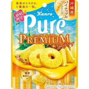 KANRO Puregumi Premium – мармеладки с ананасом из Окинавы и шипучим эффектом