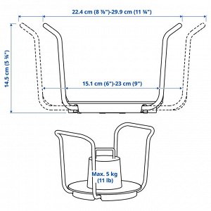 UPPDATERA, Подставка для тарелок, антрацит, 15-23 см