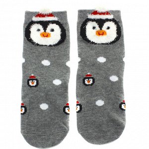 Детские носки 6-8 лет 19-22 см "Новогодние" Пингвин