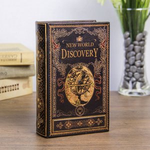 Сейф-книга дерево "Открытие нового мира" кожзам 17х11х5 см