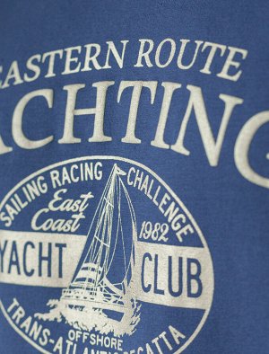 Футболка из премиального хлопка с авторским принтом т.синий_yachting