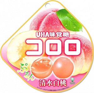 Жевательные конфеты с коллагеном и персиковым соком UHA white peach