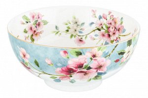 Салатник "Яблоневый цвет на голубом" - Элегантный NEW BONE CHINA, 700 мл