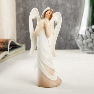 Сувенир керамика подвеска "Ангел-девушка в платье с лентами" 12,5х4,4х5,5 см