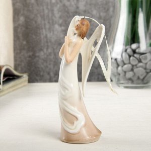 Сувенир керамика подвеска "Ангел-девушка в платье с лентами" 12,5х4,4х5,5 см