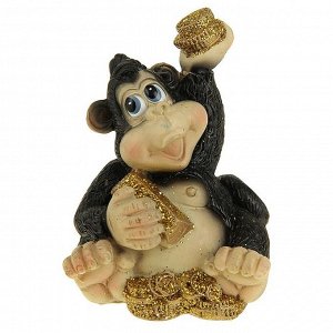 Сувенир полистоун &quot;Славная обезьянка с богатством&quot; МИКС, 7х5,5х5,5 см