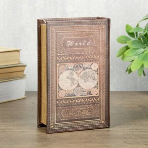 Сейф-книга дерево кожзам &quot;Картография&quot; 17х11х5 см