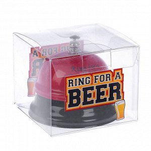 Звонок настольный "Ring for a beer", 7.5 х 7.5 х 6.5 см, красный