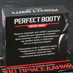 ONLITOP Набор Perfect booty: фитнес-резинки 3 шт., чехол, измерительная лента, напульсники, календарь тренировок