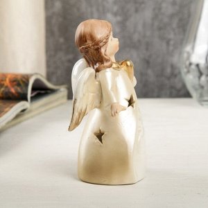Сувенир керамика световой "Ангел-девочка в платье с Вифлеемской звездой" 11.2х4.8х6.7 см