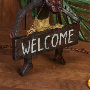 Сувенир дерево табличка "Абориген Welcome" 18х16х8 см