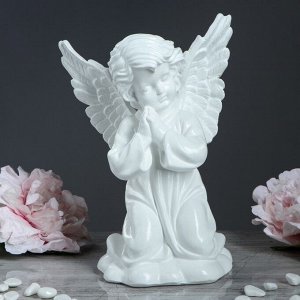 Статуэтка "Ангел с крыльями" белая. 27 см