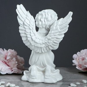 Статуэтка "Ангел с крыльями" белая, 27 см