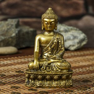 Нэцке полистоун бронза "Будда на медитации" 12,1х7,5х5,7 см