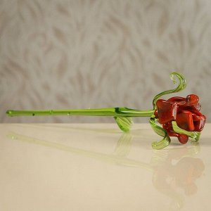 Авторское стекло цветы "Роза", микс, 7 х 7 х 20 см