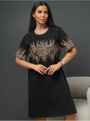 Платье домашнее "Cаваж" Черный Коричневый
