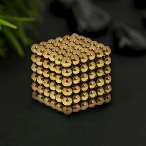 Антистресс магнит "Неокуб" 216 шариков d=0,5 см (золотой)