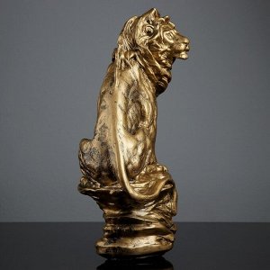 Фигура "Лев на камне" бронза 25х17х41см
