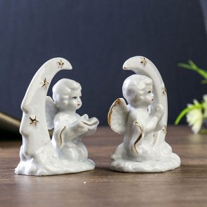 Сувенир "Ангелочки на месяце" набор 2 шт. 8,2х6х4,3 см