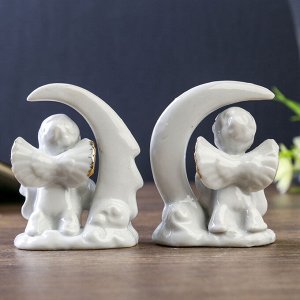 Сувенир "Ангелочки на месяце" набор 2 шт. 8,2х6х4,3 см