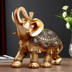 Сувенир полистоун "Слон в попоне с кисточками и зеркалами" 26х29х10,5 см