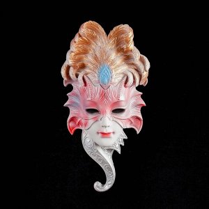 Венецианская маска "Сова", 27 см,белая МИКС