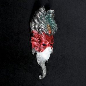 Венецианская маска "Сова", 27 см,белая МИКС