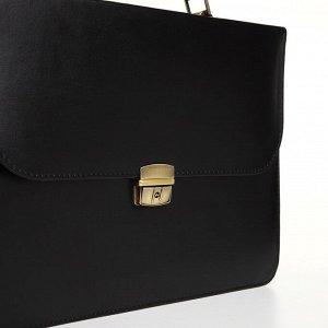 Портфель деловой на клапане, чёрный