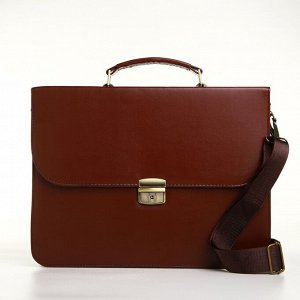 Портфель деловой на клапане, коричневый