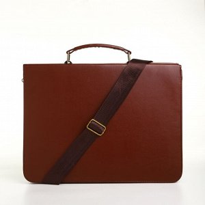 Портфель деловой на клапане, коричневый